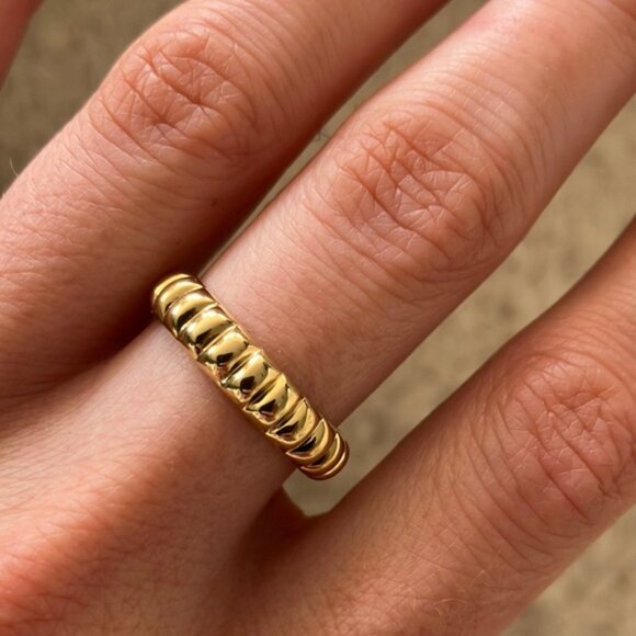 Waterproof PVD plating over brass ring size 7 - Picture 2 of 4